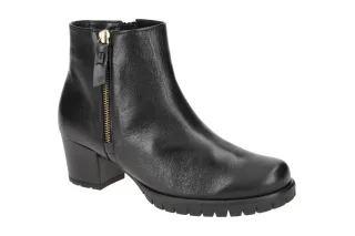 Gabor 36.653 Damen Stiefeletten ATHEN schwarz (gold) mit robustem Profilabsatz