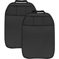 L & P Car Design Auto-Rückenlehnentasche Rückenlehnenschutz Sitzschoner Kunstleder in schwarz Kinder (2 Stück), mit 3 Taschen
