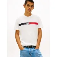 Tommy Jeans T-Shirt TJM REGULAR FIT SIGNATURE STRIPE mit Label-Print