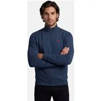 U.S. Polo Assn. Sweatjacke Stehkragenpullover USKiian – Herren Full-Zip Pullover Baumwoll-Viskose-Mix, weich, atmungsaktiv und formstabil