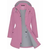 ATLASLAVA Regenjacke Damen Lang – Wasserdicht & Atmungsaktiv mit Kapuze (1-St) Übergangsjacke für Outdoor