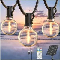 Quntis Lichterkette led lichterkette solar außen, 9/16M solarlichterkette outdoor IP44, Solarlampen Outdoor, SolarLichterkette mit Fernbedienung/Dimmbar/Timer