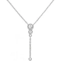 Impala Y-Kette Aprila 925 Silber rhodiniert mit Zirkonia, Damen Halskette aus 925 Silber