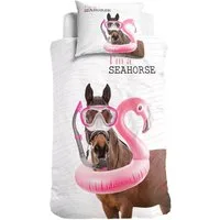 Little Monster Kinderbettwäsche Pferde Bettwäsche 135x200 Flamingo Mädchen rosa BLACK CYBER SALE XMAS, Renforcé, 2 teilig, alpaca Lama Kuschelbettwäsche Geschenke fürKinder Mädchen sale sommer