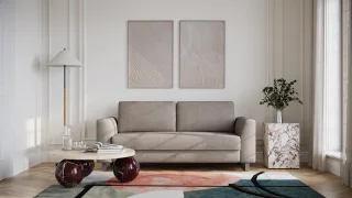 BRUNO Schlafsofa 160cm in Taupe Grau-Beige | Klassik | stabiles Massivholz & Boxspringkomfort