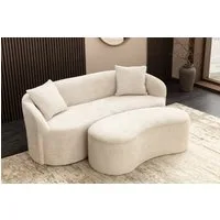 riess-ambiente 2-Sitzer ELEMENTAL 180 cm champagner beige – Sofa, Bouclébezug, modern, Einzelartikel 1 Teile, edle Couch mit Strick‑Bezug & Kissen – ideal für Wohnzimmer & Lounge