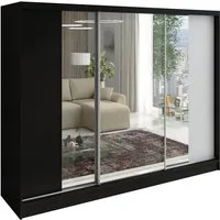 A&J MöbelLand GmbH Schiebetürenschrank VIDA 200 cm 3-türig Schrank mit Schubladen und Spiegel (TOP ANGEBOT! Geräumiger Schrank mit einer Breite von 200 cm und Spiegel, ideal zur Aufbewahrung von Kleidung und Accessoires. 3 Schubladen und viel Staurau