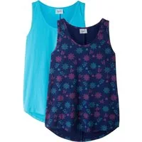 bonprix Shirttop (Packung, 2er) ärmelloses Design, lockere Passform, aus Baumwoll-Elasthan-Mix