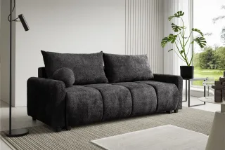 Sofa 3-Sitzer mit Schlaffunktion GIANA Stoff Soft Graphit