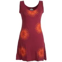Vishes Sommerkleid Ärmelloses Kleid Mandalas Bedruckt und Bestickt Hippie, Boho, Elfen Tunika