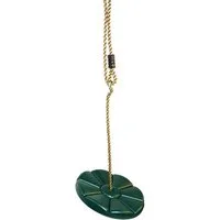 Loggyland Schaukelsitz Outdoor Tellerschaukel Kunststoff grün – Schaukelspaß für Kinder, Tellerschaukel HDPE, PP-Seil 10 mm, verstellbar bis 2,50 m, Stahlhaken