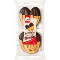 Schulte Kekse, Schulte Schweinsöhrchen gross mit Zartbitterschokolade Packung 175g