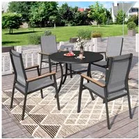 PHI VILLA Garten-Essgruppe, (Gartenmöbel Set Outdoor Balkon Esstisch)