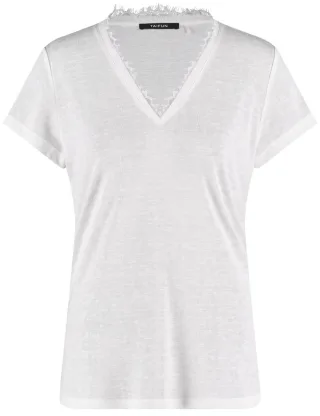 TAIFUN - T-Shirt beige/weiß - Gr. - 36