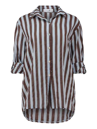 HaILYS - LS C BL Mo44ria 8921 cocoa/lblue stripe - Gr. - XS