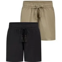 DENIMFY Sweatshorts Damen Shorts DFLia 2er Pack Regular Fit (Vorteilspack) kurze Stoffhose mit Kordelzug aus 100% Viskose