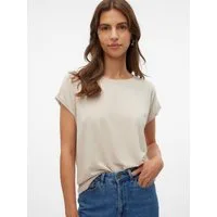 Vero Moda Rundhalsshirt VMLAVA PLAIN SS TOP LUREX STRIPE Viskosemischung, loose fit