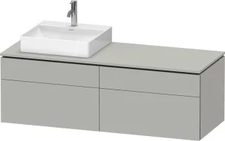 Duravit L-Cube Konsolenwaschtischunterbau wandhängend Betongrau Matt 1420x550x482 mm - LC4870L070700 LC4870L07070000