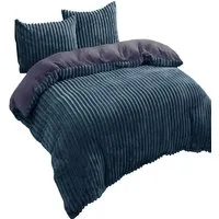 Leonado Vicenti Bettwäsche Teddyplüsch Cord Optik, Fleece, 3 teilig, extra warm und kuschelig, Winterbettwäsche Cashmere Touch