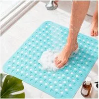 ibettertec Antirutschmatte Rutschfeste Duschmatte 53x53 cm, schimmelresistent & hautfreundlich, Duschmatte rutschfest, schimmelresistente Antirutschmatte Dusche Duscheinlage rutschfest mit Saugnäpfen 100% BPA-frei, maschinenwaschbar, für Dusche und B