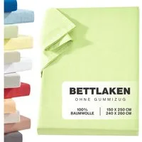 Carpe Sonno Betttuch Linon Haustuch Bettlaken ohne Gummizug Baumwolle Leintuch Laken Decke, Baumwolle, Gummizug: ohne, (1 Stück), Überwurf Bett Sofa Sessel Couch leichte Sommer Bettdecke 150x250