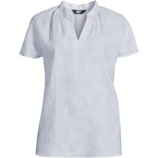 Leinentop mit Dolman-Ärmeln für Damen, Damen, size: regular, Blau, by Lands' End