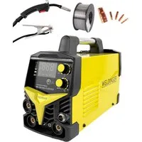 WELDINGER Fülldrahtschweißgerät Fülldrahtschweißgerät ME 130 mini FLUX ECO 130A Starterset mit Zubehör, 20 - 130 A, 5-tlg., Arbeitslicht