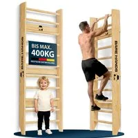 Bare Hands Sprossenwand 3in1 Sprossenwand bis 200kg für Erwachsene & Kinder, Bis 200 kg