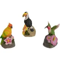 Lumineo Tierfigur, Bewegungsmelder Dekofigur Vogel 11x7cm mit Sensor 1 Stück sortiert