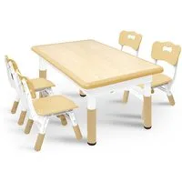 FIVMEN Kindersitzgruppe Kindertisch 4 Stühlen Set Höhenverstellbar Kinderzimmer Möbel