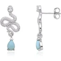 Cavill Ohrring-Set Larimar Sterling Silber Schlangenohrringe (2-tlg)
