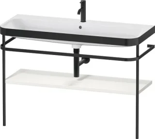 Duravit Happy D.2 Plus c-bonded Set mit Metallkonsole Nordic Weiß Seidenmatt 1175x490x850 mm - HP473 HP4739O39390000