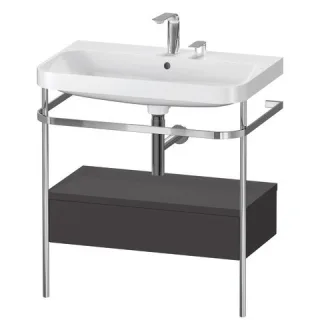 Duravit Happy D.2 Plus c-shaped Set mit Metallkonsole und Schubkasten Graphit Supermatt 775x490x850  HP4842E8080