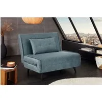 riess-ambiente Relaxsessel SMART MULTIFUNCTION 100cm petrol - Samt, Bettfunktion, mit Kissen (Einzelartikel, 1-St), ausziehbare Schlafgelegenheit - ideal für Wohn- oder Gästezimmer