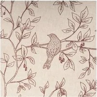 SCHÖNER LEBEN. Stoff Dekostoff Meterware Halbpanama Bird Song natur Leinenoptik 140cm