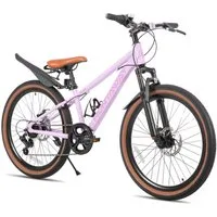 HILAND Kinderfahrrad 20"/24" Alu-Mountainbike Shimano 7-Gang, Federgabel & Scheibenbremsen