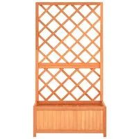 vidaXL Spalier, Garten-Spalier mit Blumenkasten Braun 70x30x135 cm Tannenholz