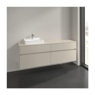 Villeroy und Boch Collaro Waschtischunterschrank C078B0VN 160x54,8x50cm, Waschtisch links, LED-Beleuchtung 12W, cashmere grey