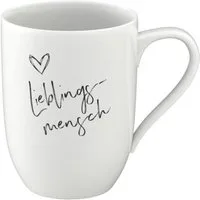 Villeroy & Boch Becher Statement Becher m. Henkel Lieblingsmensch 0,34 l, Premium Porcelain