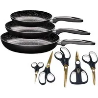 KING Pfannen-Set Küchenstart, Aluminium (Set, 8-tlg., 5 Scheren, 3 Pfannen), Induktion, Keramikbeschichtung