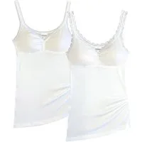 HERMKO Unterhemd 175803814 (Pack, 2er) BH-Hemden 2er-Pack 50% Baumwolle + 50% Modal hergestellt in der EU