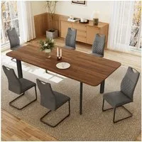 Jiexi Essgruppe Esstisch Mit 6-8 Stühlen Set, Essgruppe Tisch Ausziehbar 160-200cm