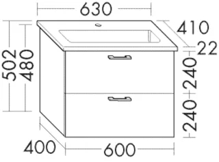 Burgbad Keramik Waschtisch-Set Sys30 PG2 Echo Eisblau Softmatt/Alpinweiss, SFAL063F3962C0001 SFAL063F3962C0001
