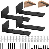 TUWENA Wandregalhalter 4 Stück Regalhalterung, Schwerlastträger unterstützung DIY (5mm dick), 4-tlg., 90Grad Regal Halterung Wandregal Halterung, Metallwinkel mit Schrauben