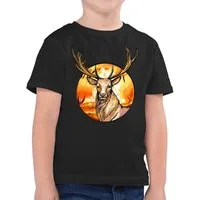 Shirtracer T-Shirt Hirsch mit Hintergrund (1-tlg) Mode für Oktoberfest Kinder Outfit