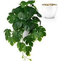 Kunstpflanze Künstliche Hängepflanzen im bruchfesten Topf, Hängepflanze künstlich Efeu, Monstera, Philodendron, Calathea, Pfeilblatt, Mosaik- & Zebrapflanze, PASCH, Bruchfester weißer Kunststofftopf