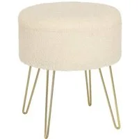 Woltu Sitzhocker (1 St), mit Stauraum runder Fußhocker Teddy-Fleece Hocker
