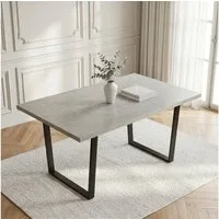 Jiexi Esstisch Esstisch 110x70cm rechteckig MDF-Platte mit U-Metallgestell