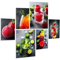 artissimo Mehrteilige Bilder Bilderset 6er-Set, Deko Küche, Wandbilder Aperol moderne Küchendeko, moderne Küchenbilder: Cocktails