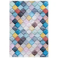 Mazovia Designteppich Modern Teppich für Wohnzimmer, Schlafzimmer, Esszimmer, 80 x 150 cm, Kurflor, Waschbar in Waschmaschine, Höhe 5 mm, Rutschfest
